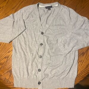 Gray button up light sweater